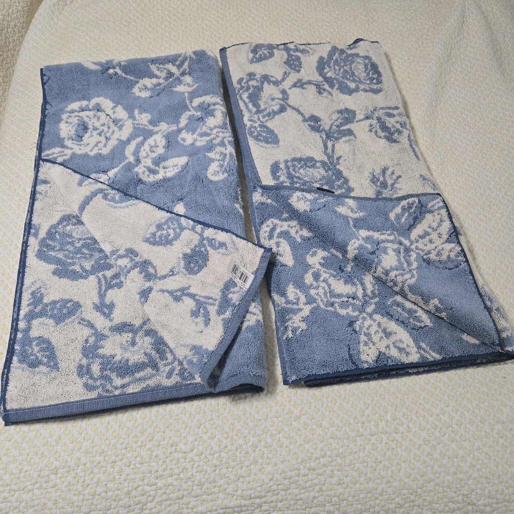 Vtg Ralph Lauren blue label Meadowlands bath towels, Set of 2  NEW